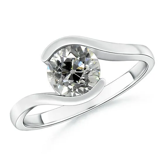 Solitaire Ring Round Old European Natural Earth Mined Diamond 2 Carats Tension Style HarryChadEntcom Rings Solitaire Ring Round Old European Natural Earth Mined Diamond 2 Carats Tension Style HarryChadEntcom Rings