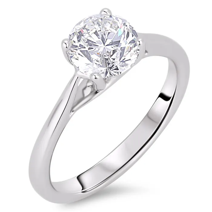 Solitaire Round Cut 2 Carats Natural Earth Mined Diamond Wedding Ring White Gold 14K GB Rings Solitaire Round Cut 2 Carats Natural Earth Mined Diamond Wedding Ring White Gold 14K GB Rings