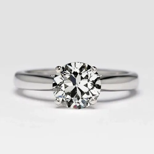 Solitaire Round Old Mine Cut Natural Earth Mined Diamond Ring Tapered Shank 2 Carats HarryChadEntcom Rings Solitaire Round Old Mine Cut Natural Earth Mined Diamond Ring Tapered Shank 2 Carats HarryChadEntcom Rings