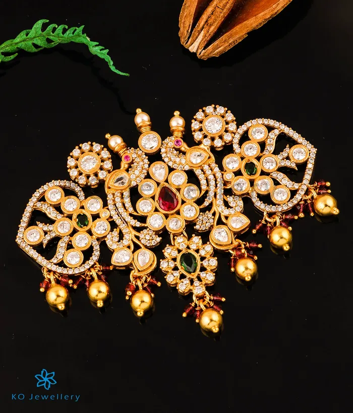 Temple Earrings The Ojayit Silver Peacock Choker Necklace Earrings