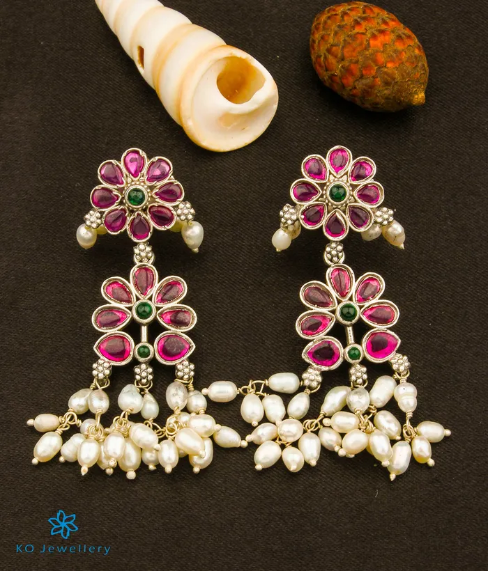 The Bhavika Silver Lakshmi Guttapusalu Necklace Set Of 2 Silversmith Necklaces
