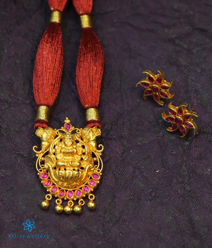 The Gajalakshmi Silver Lakshmi Necklace Silversmith Necklaces