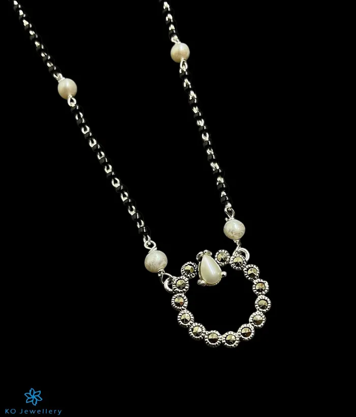 The Iksha Silver Mangalsutra Necklace Bharati Necklaces