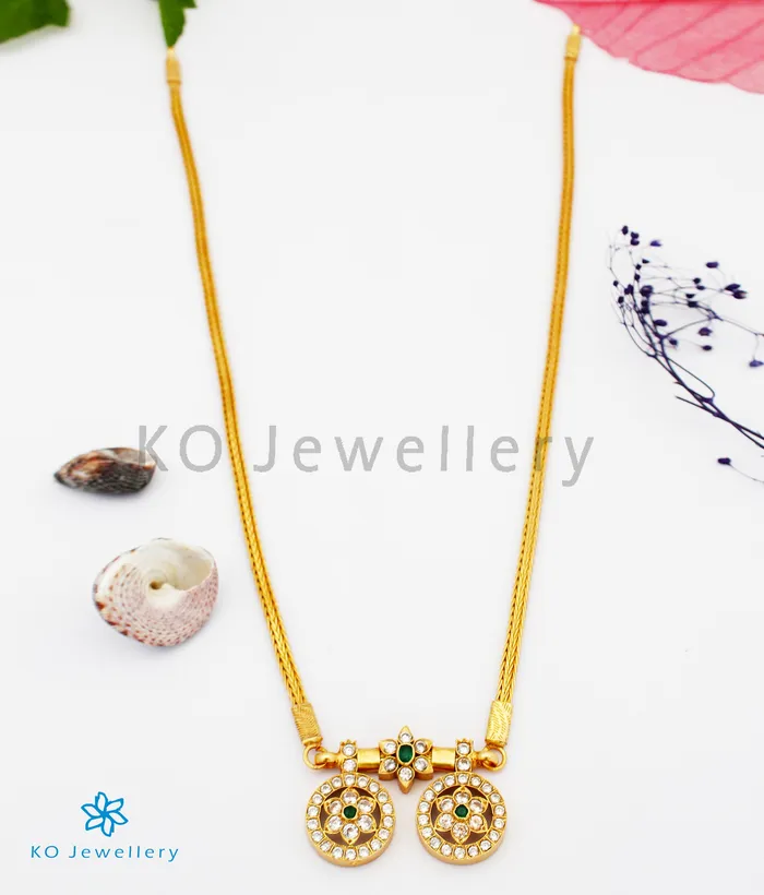 The Saptapadi Silver Necklace Green Silversmith Necklaces