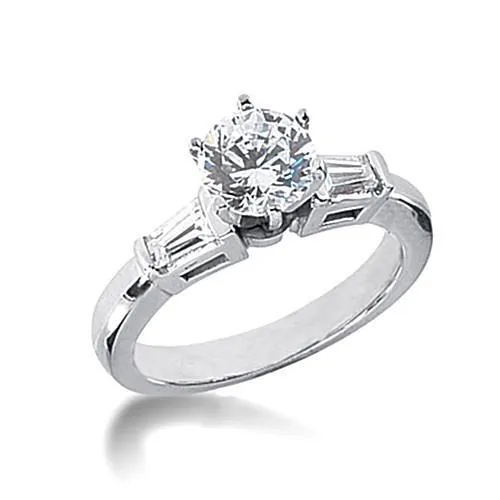 Three Stone Ring Mine Natural Earth Mined Diamond Ring 185 Ct White Gold 14K New Prong Set GB Rings
