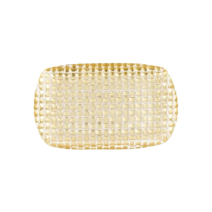 Vietri Vietri Rufolo Glass Gold Basketweave Rectangular Tray Serving Platter Decor PreStyled Sets Vietri Vietri Rufolo Glass Gold Basketweave Rectangular Tray Serving Platter Decor PreStyled Sets