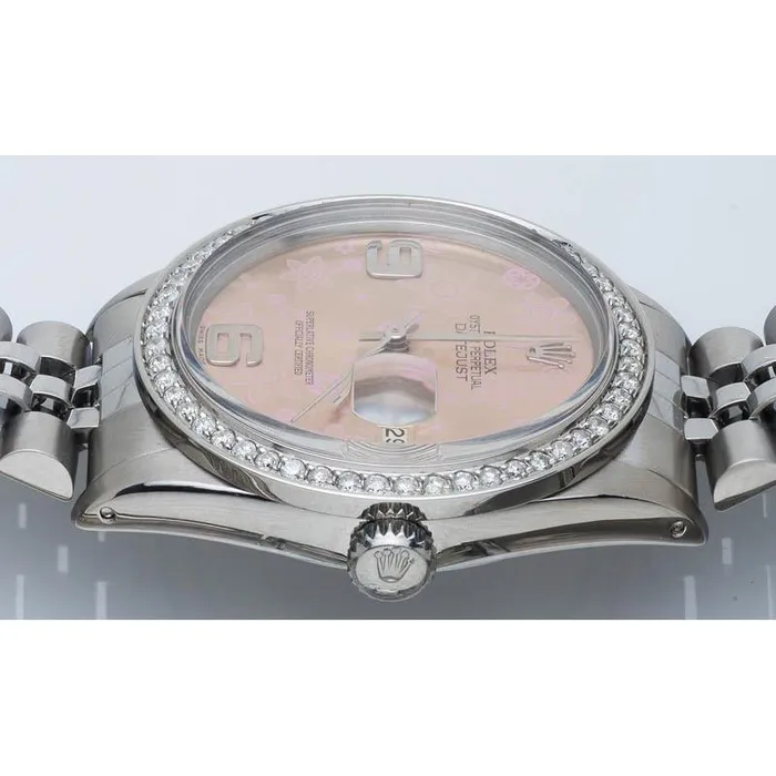 Watches GB Pink Flower Dial Rolex Watch Ss Jubilee Diamond Rolex Date Just QUICK SET