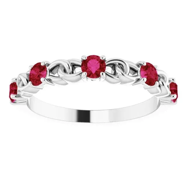 Wedding Band 1 Carat Burma Ruby 14K White Gold Jewelry GB Rings Wedding Band 1 Carat Burma Ruby 14K White Gold Jewelry GB Rings