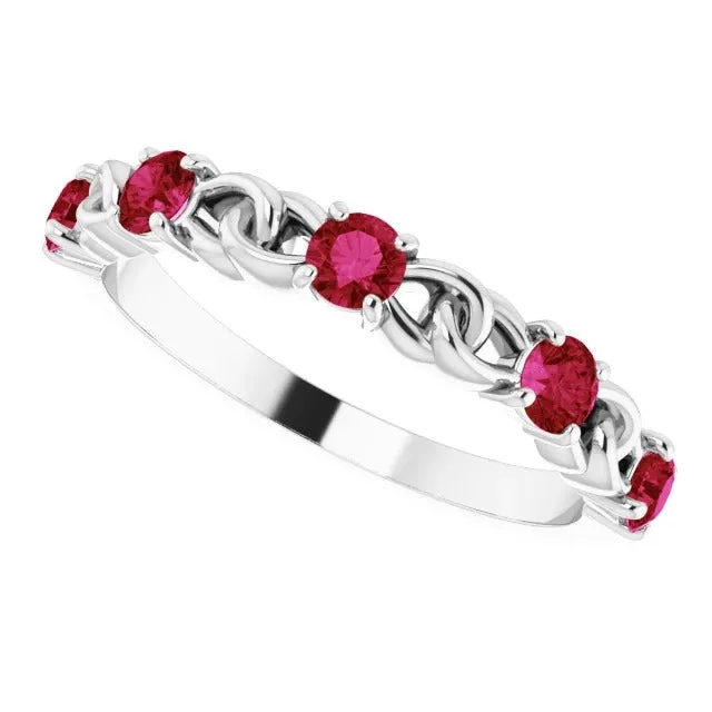 Wedding Band 1 Carat Burma Ruby 14K White Gold Jewelry GB Rings Wedding Band 1 Carat Burma Ruby 14K White Gold Jewelry GB Rings