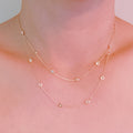 Crystal Bezel Station Layered Necklace